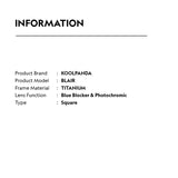 MOYENNE™ Intelligent Photochromic Eyeglasses - Frame Blair