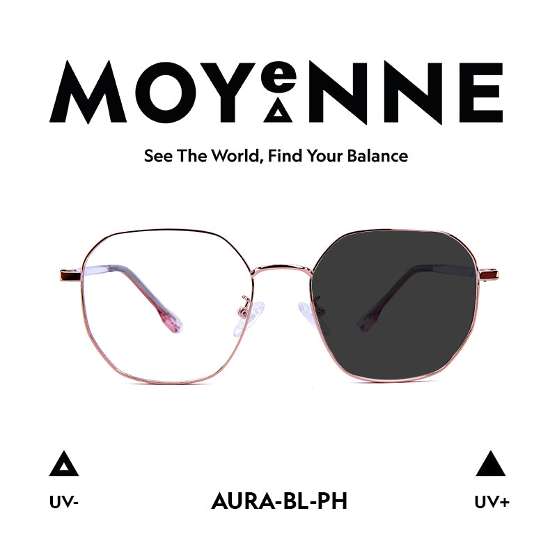 MOYENNE™ Intelligent Photochromic Eyeglasses - Frame Aura